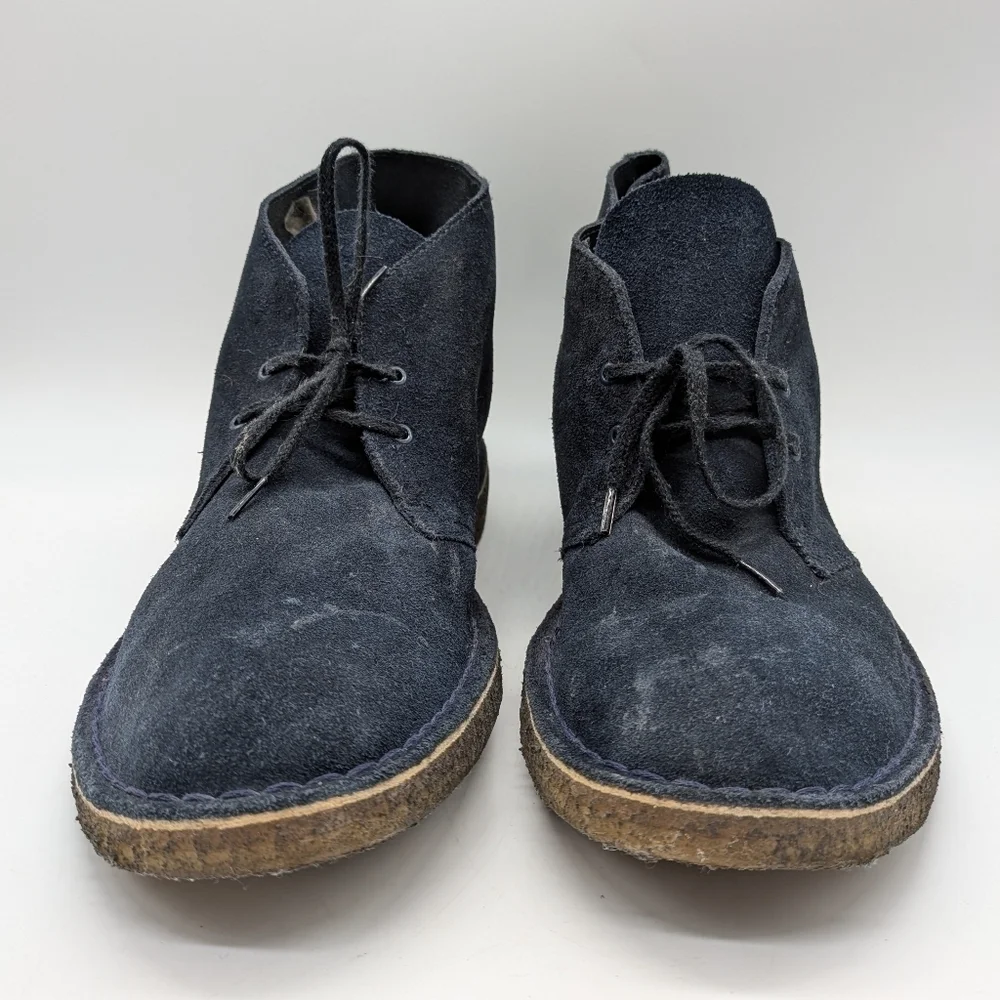 Clarks Desert Boot blue suede lace up crepe sole boot 12